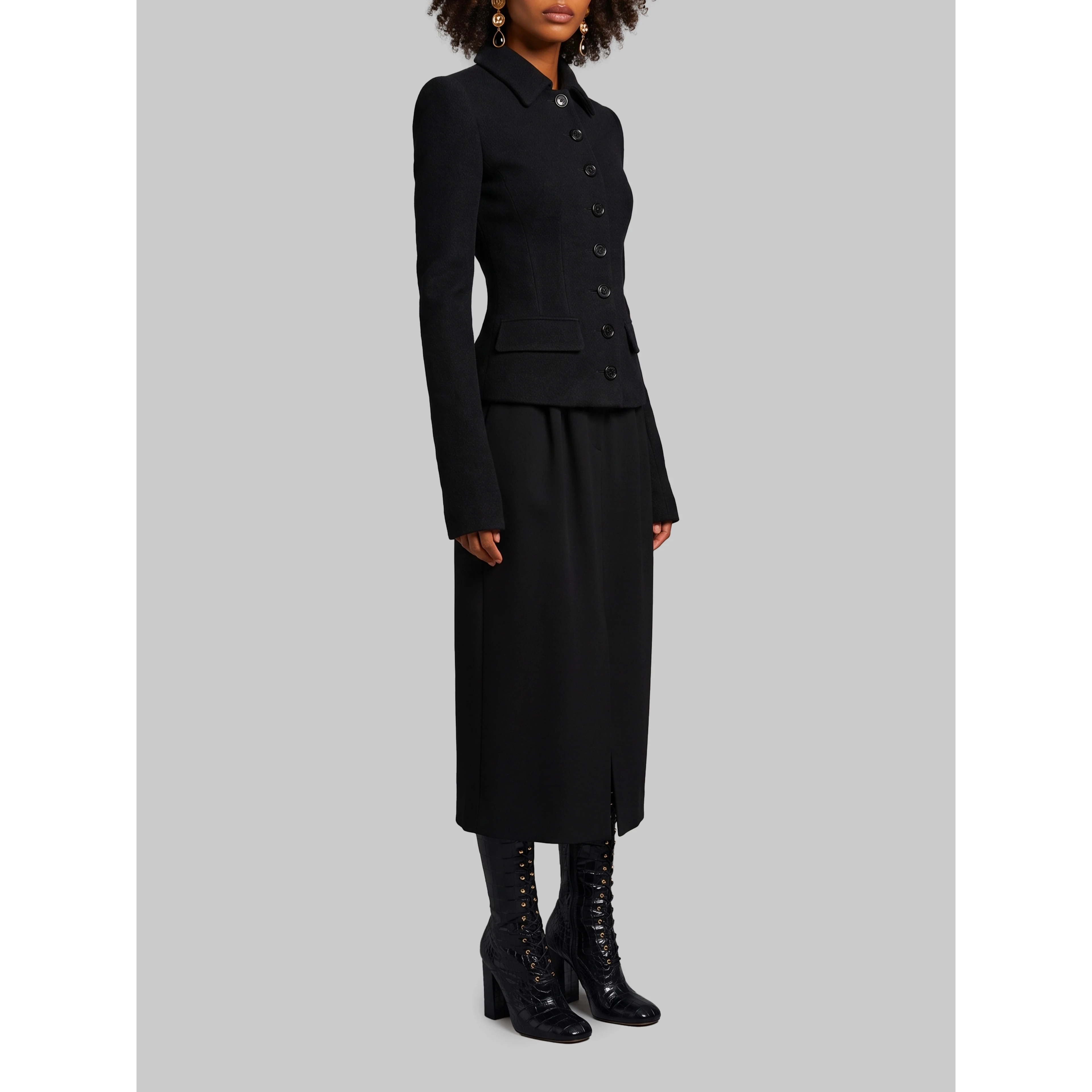 Single-breasted wool jacket