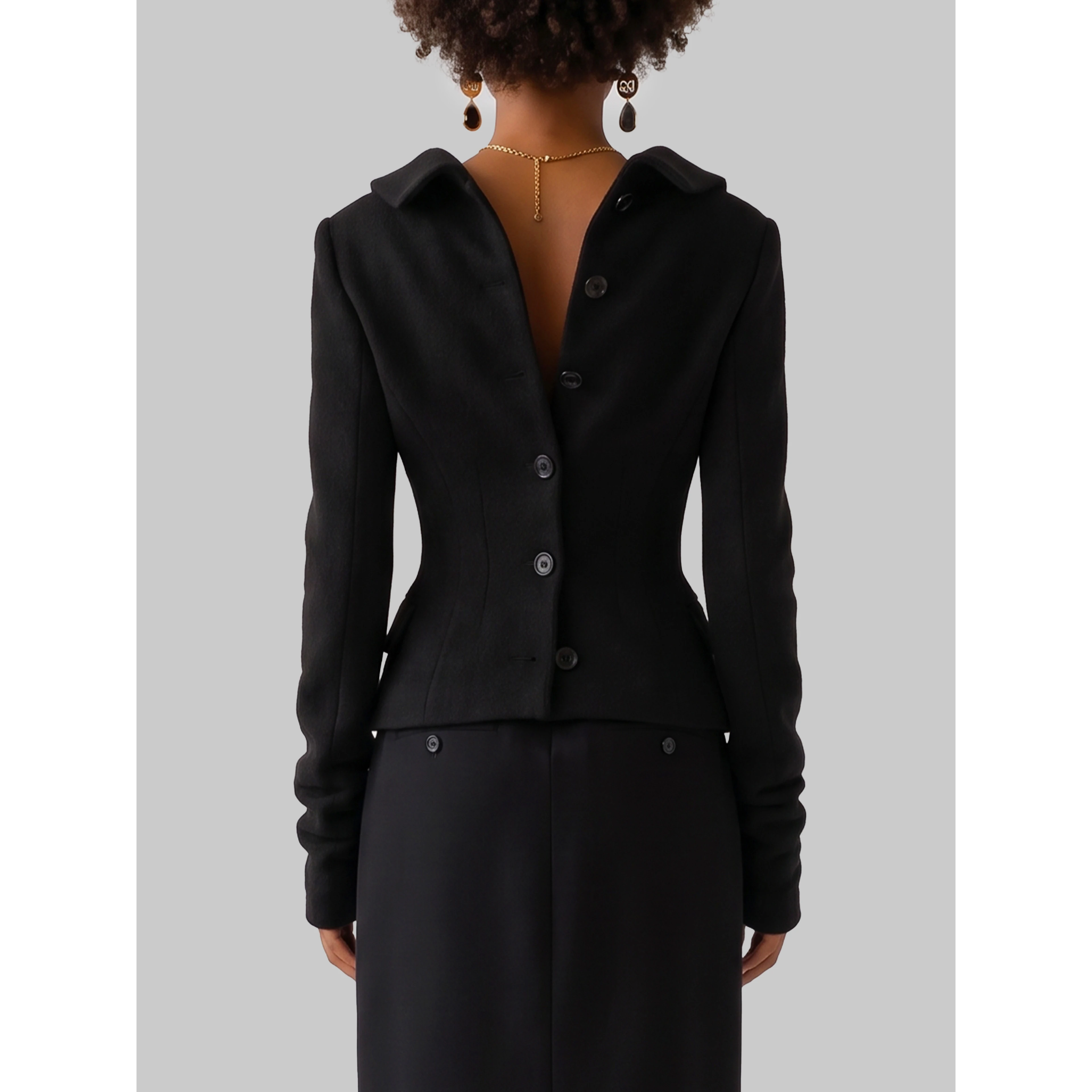Single-breasted wool jacket