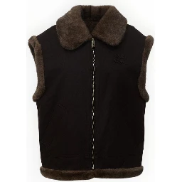 Hesketh Wax Fur Shearling Gilet With Collar
