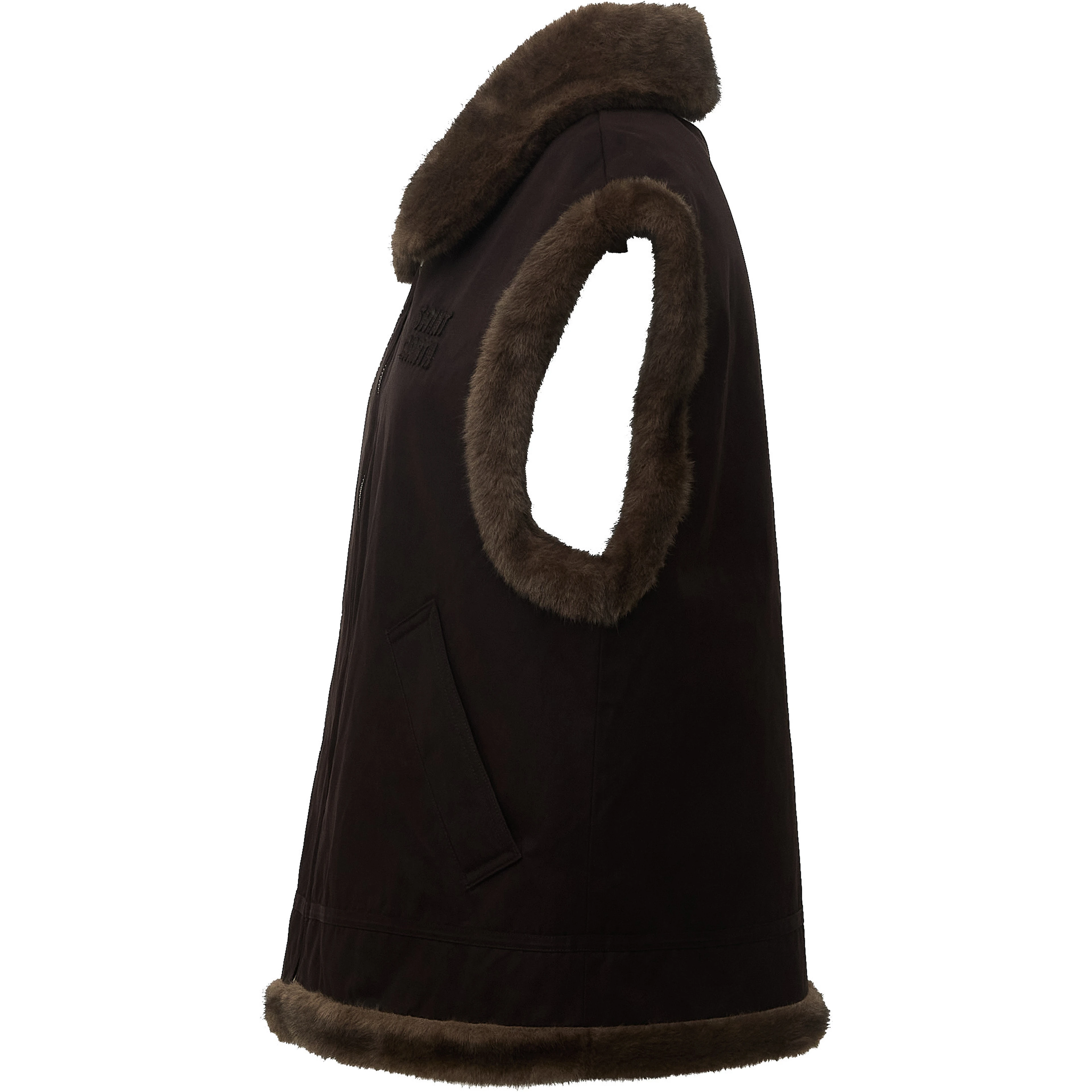 Hesketh Wax Fur Shearling Gilet With Collar