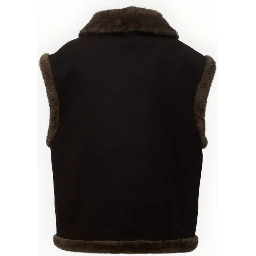 Hesketh Wax Fur Shearling Gilet With Collar
