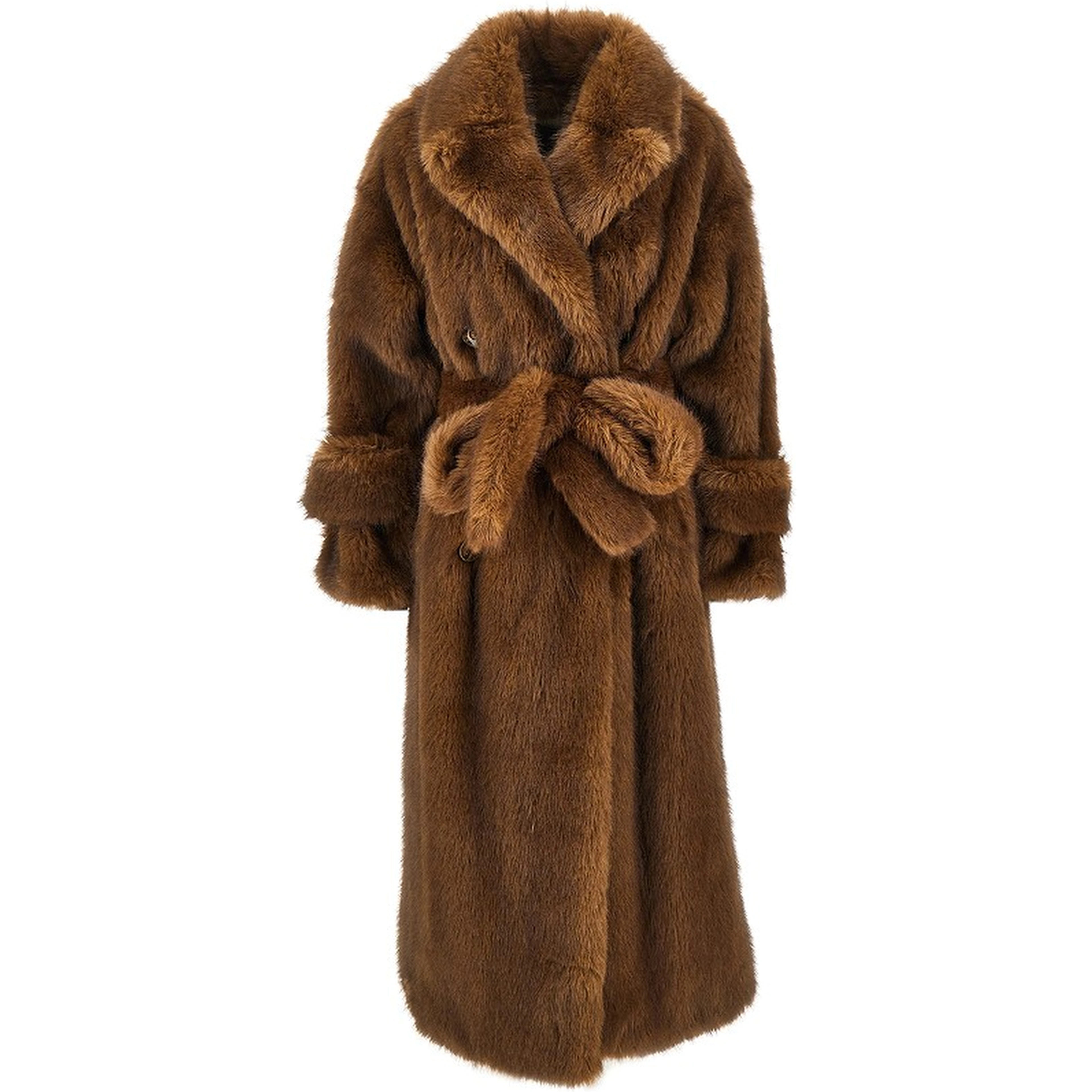 'Farrah' faux fur long trench coat
