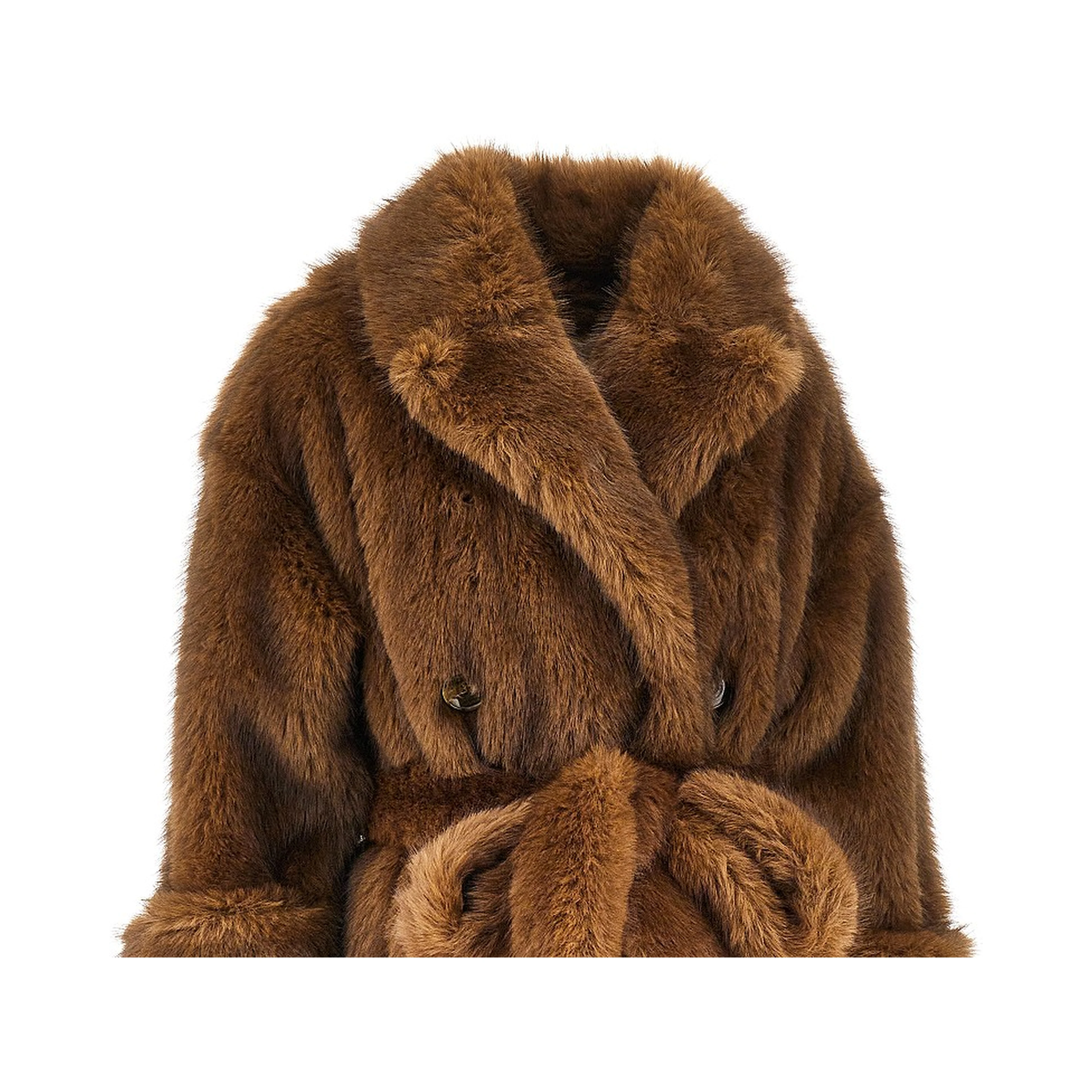 'Farrah' faux fur long trench coat