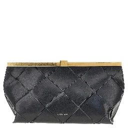 'Anine' braided leather clutch