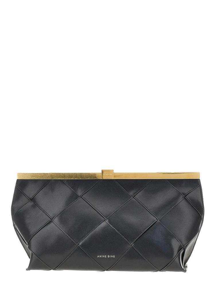 'Anine' braided leather clutch