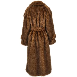 'Farrah' faux fur long trench coat