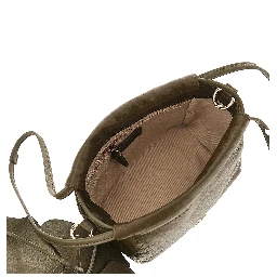Nappa leather bucket bag with flower