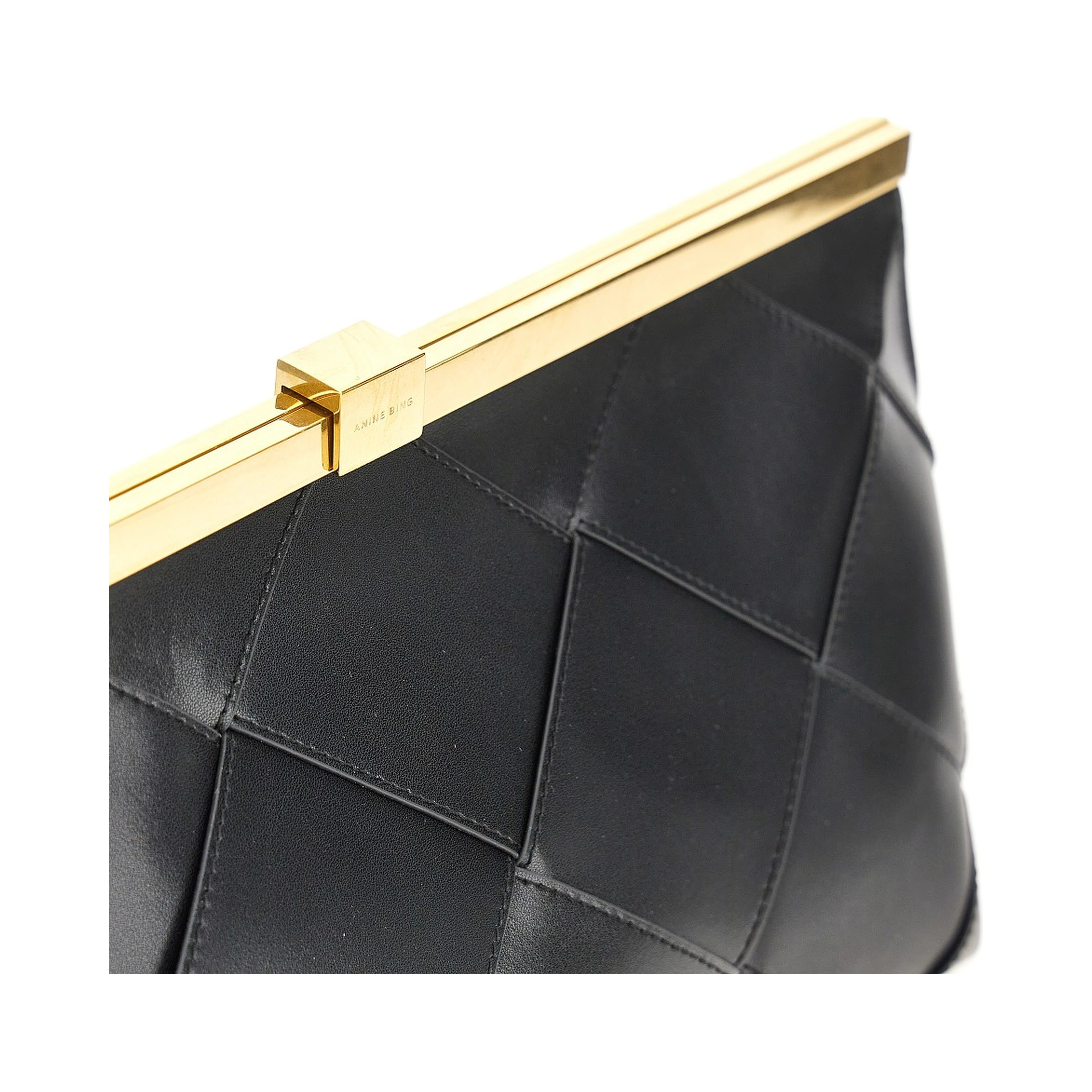 'Anine' braided leather clutch