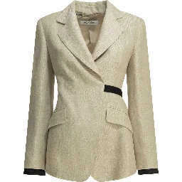 Linen double-breasted blazer