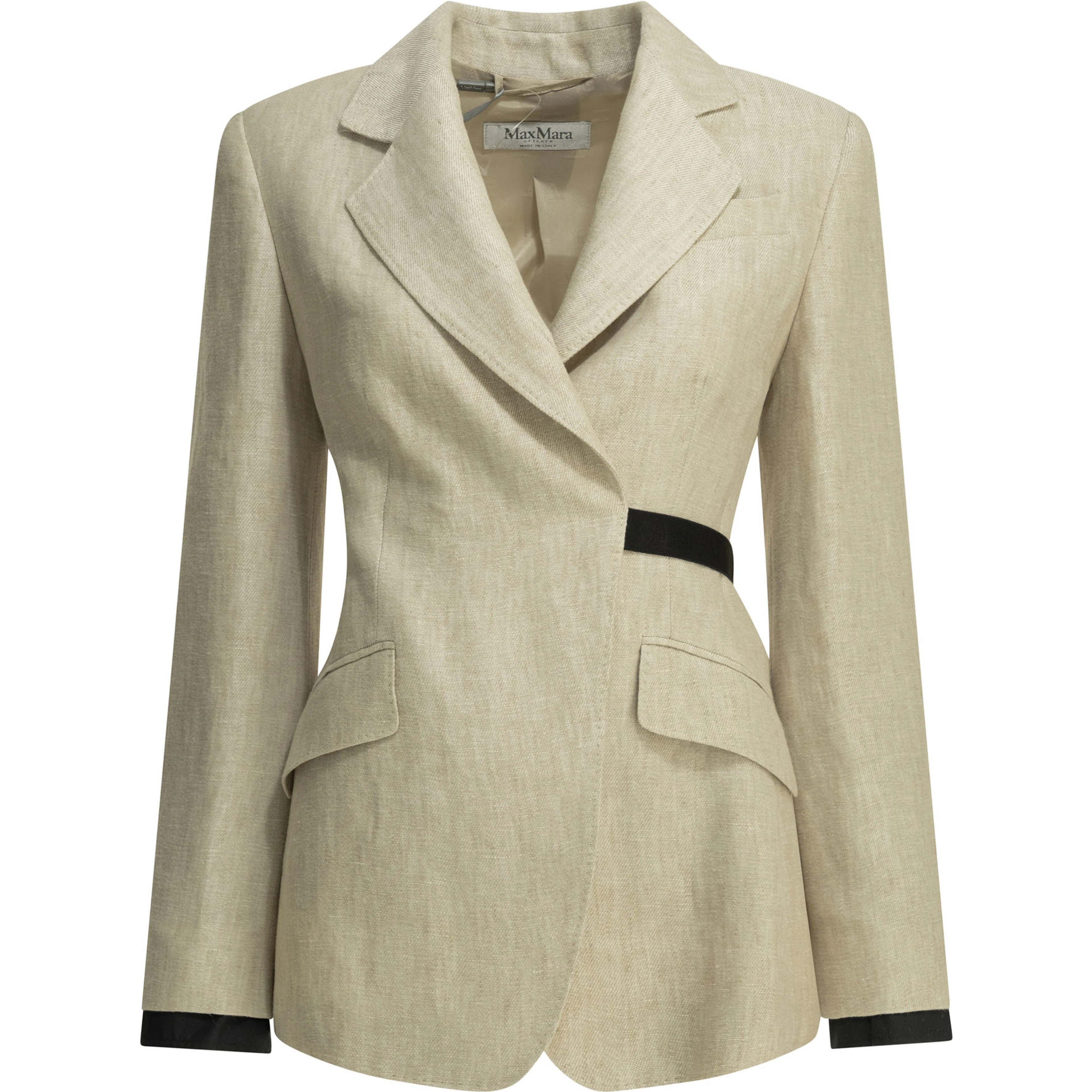 Linen double-breasted blazer
