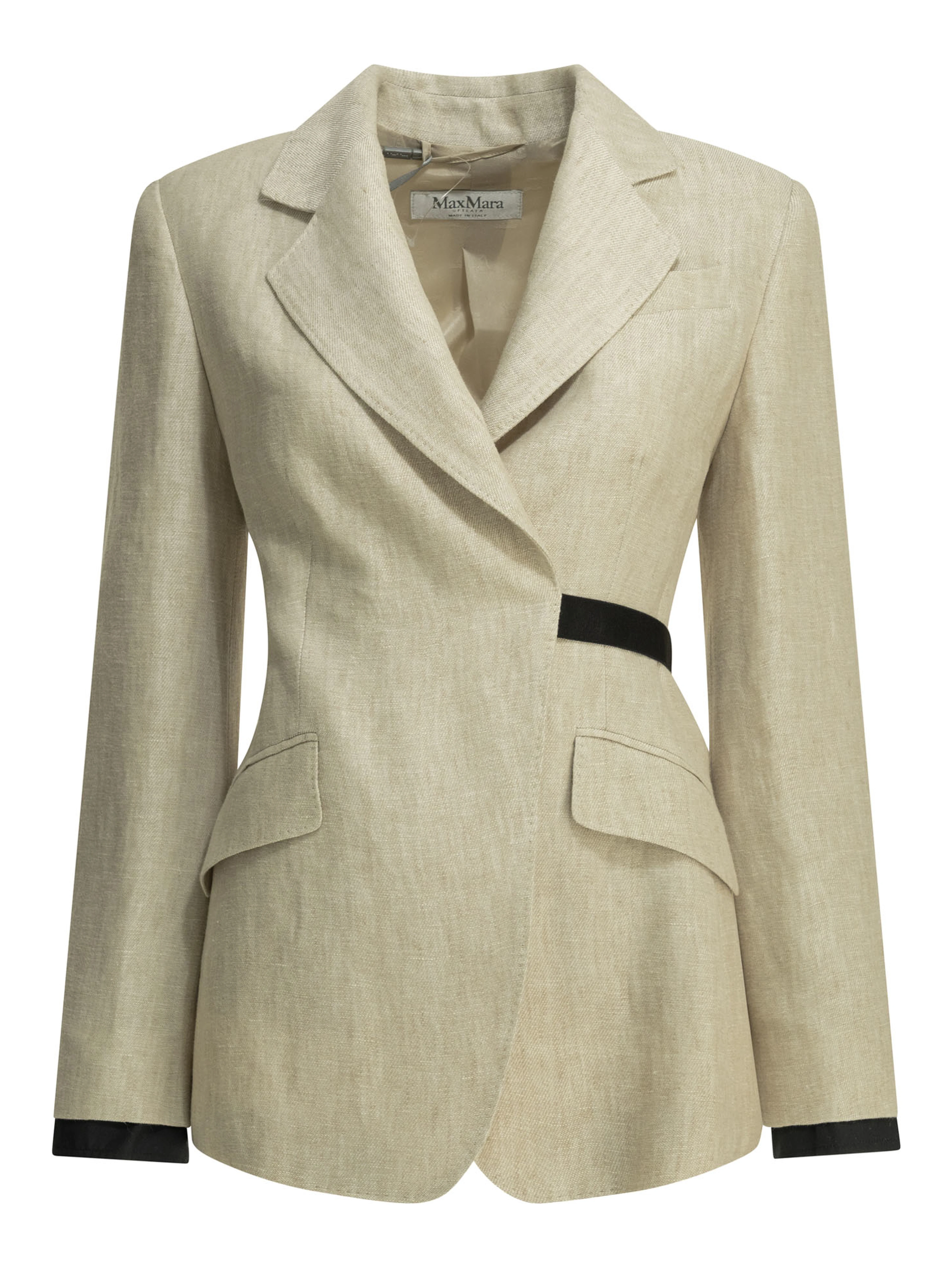 Linen double-breasted blazer
