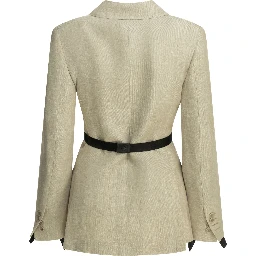 Linen double-breasted blazer
