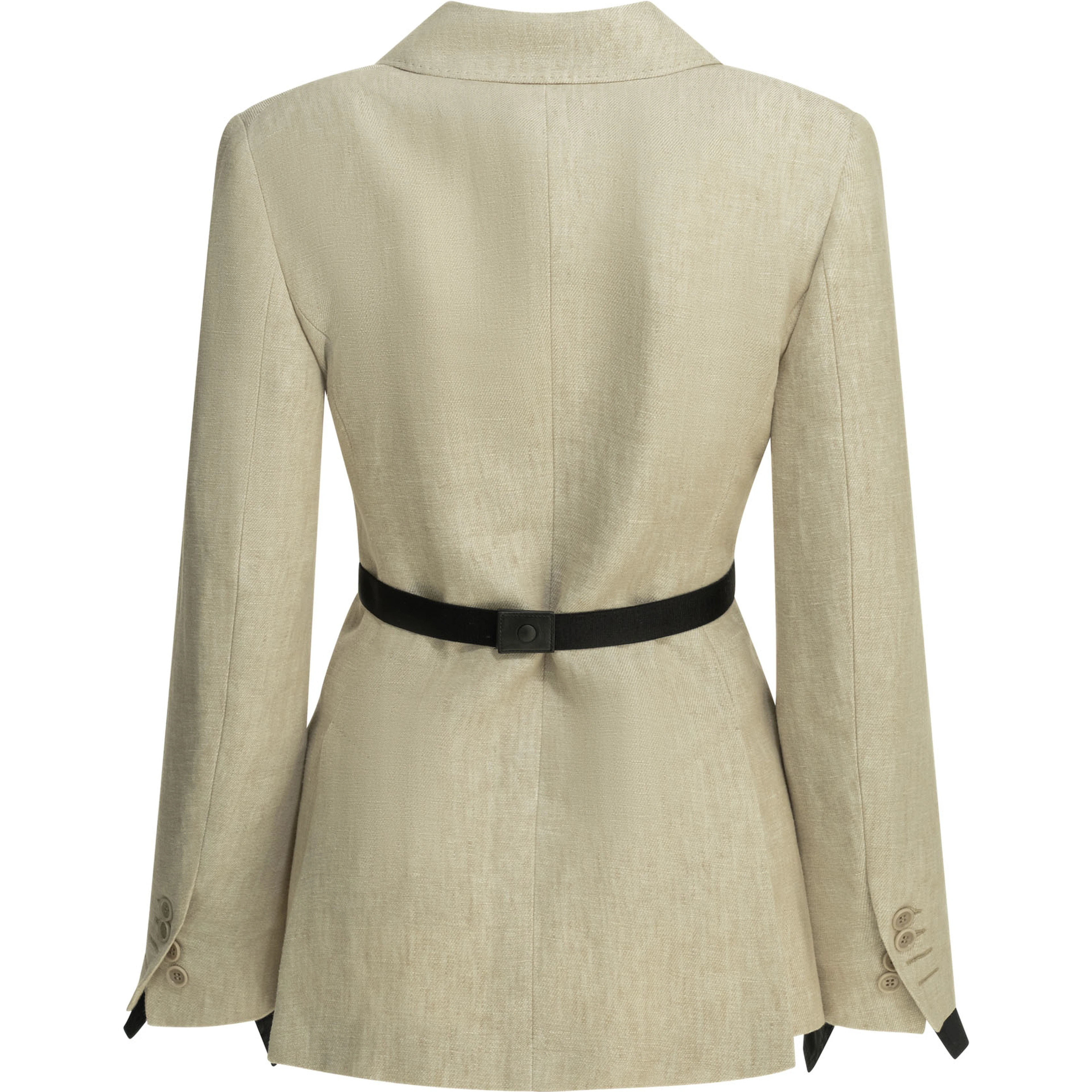 Linen double-breasted blazer