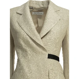 Linen double-breasted blazer