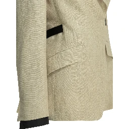 Linen double-breasted blazer