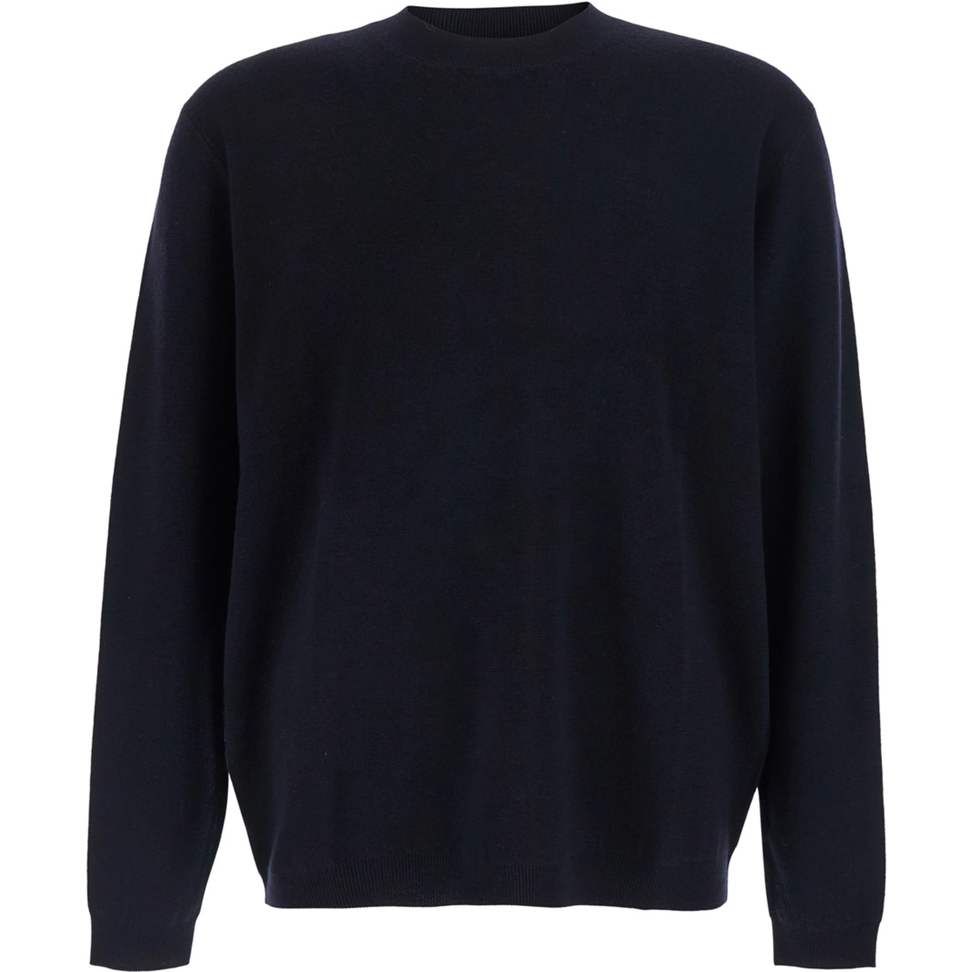 MERINO CREW NECK with long sleeves and crew neck, Blue, Man