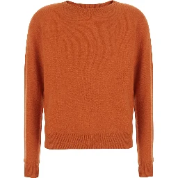 High Neck Long Sleeve Top in Orange Tech Fabric for Women