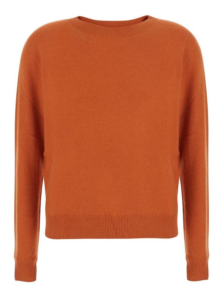 High Neck Long Sleeve Top in Orange Tech Fabric for Women