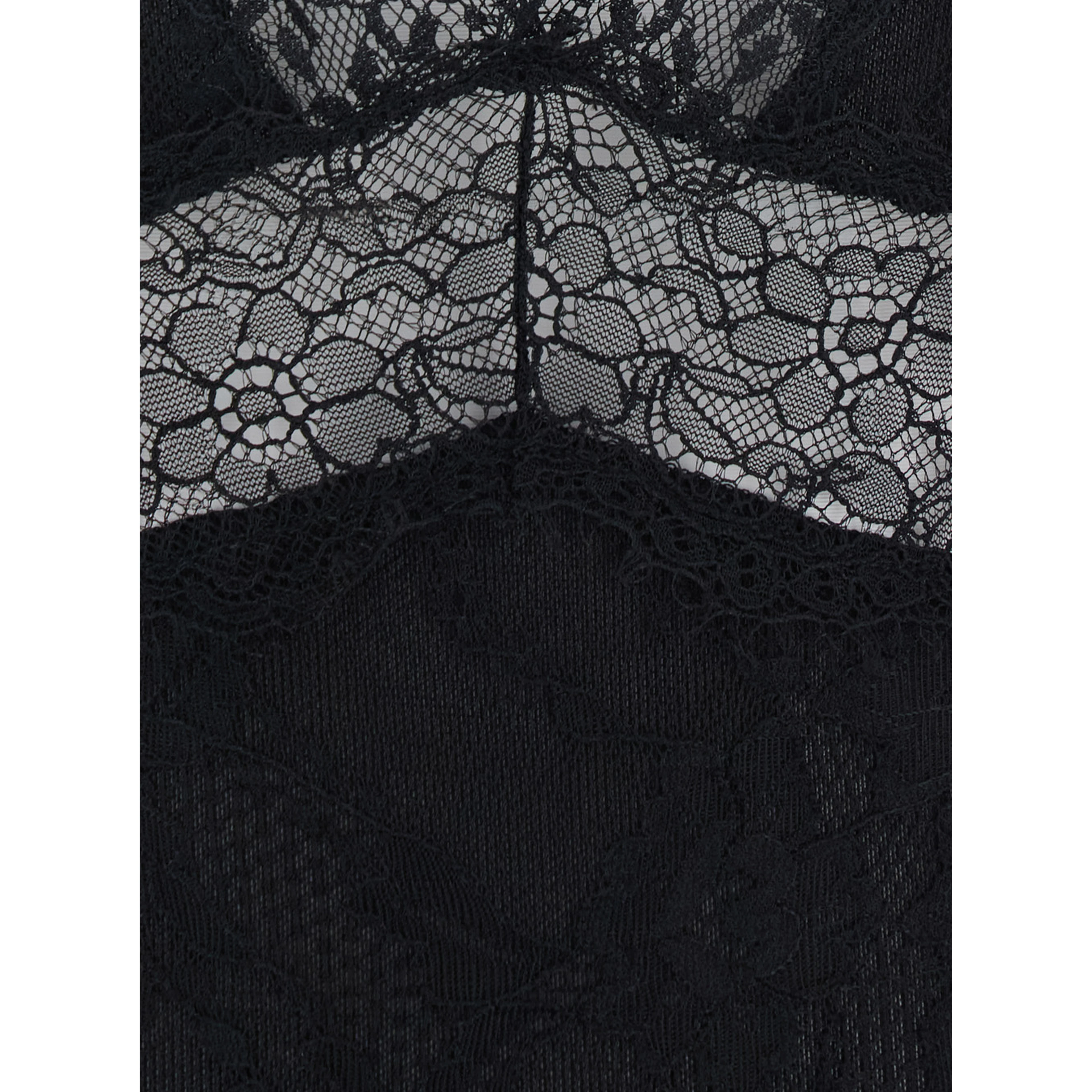 Florida Bodysuit with Lace and Black Tech Fabric Patchwork for Women