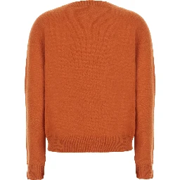 High Neck Long Sleeve Top in Orange Tech Fabric for Women