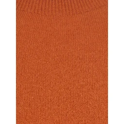 High Neck Long Sleeve Top in Orange Tech Fabric for Women