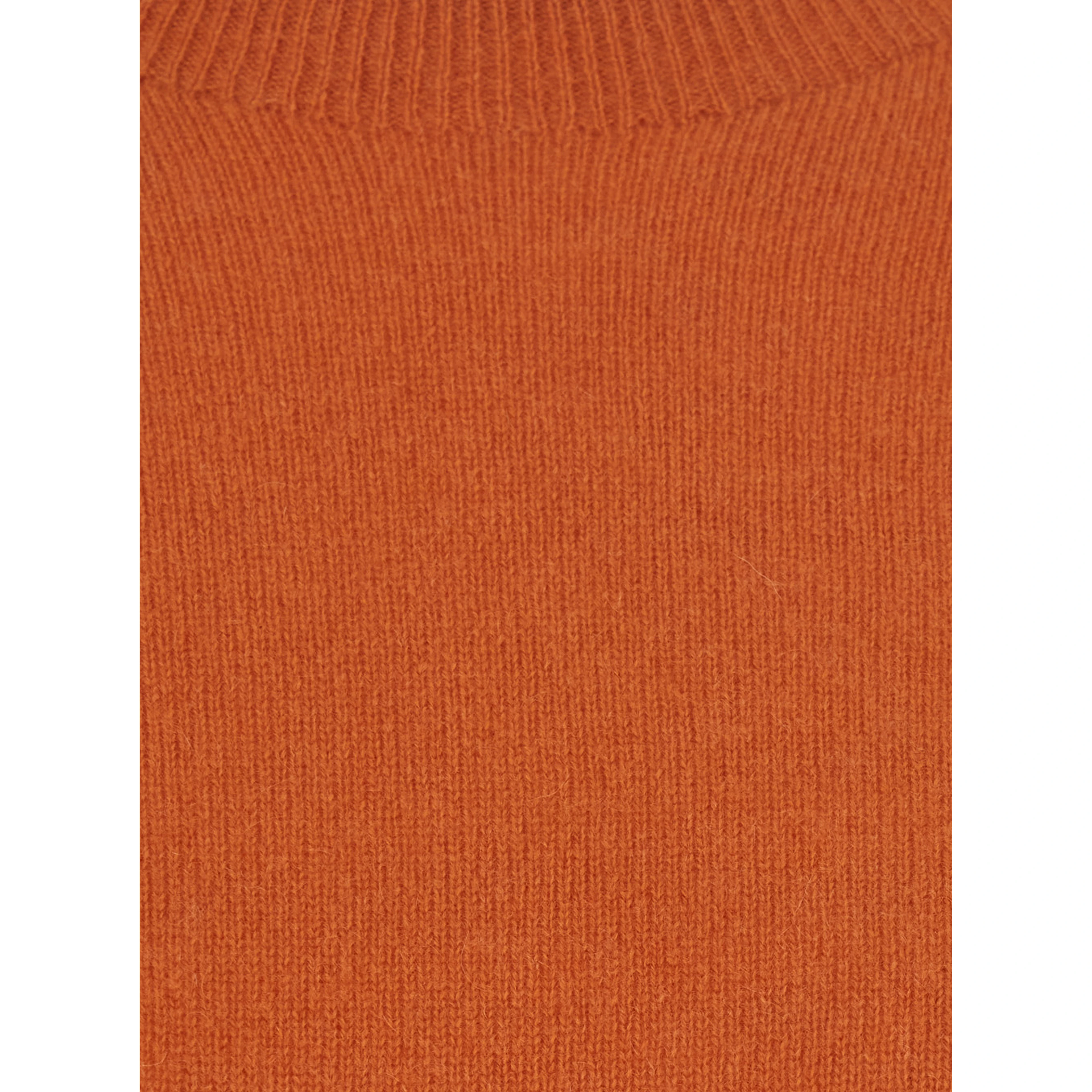High Neck Long Sleeve Top in Orange Tech Fabric for Women