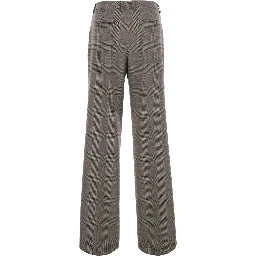 Beige wool pants with silk finish and stretch fabric for women
