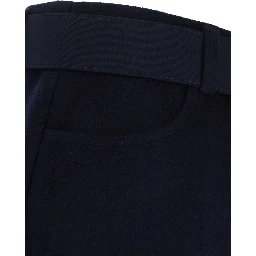 Blue wool skort with lace and pockets for women