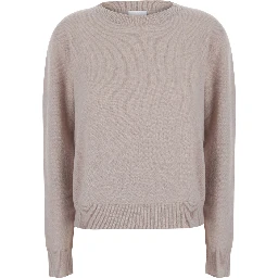 HIGH NECK PULL with high collar and long sleeves in Beige Fabric women