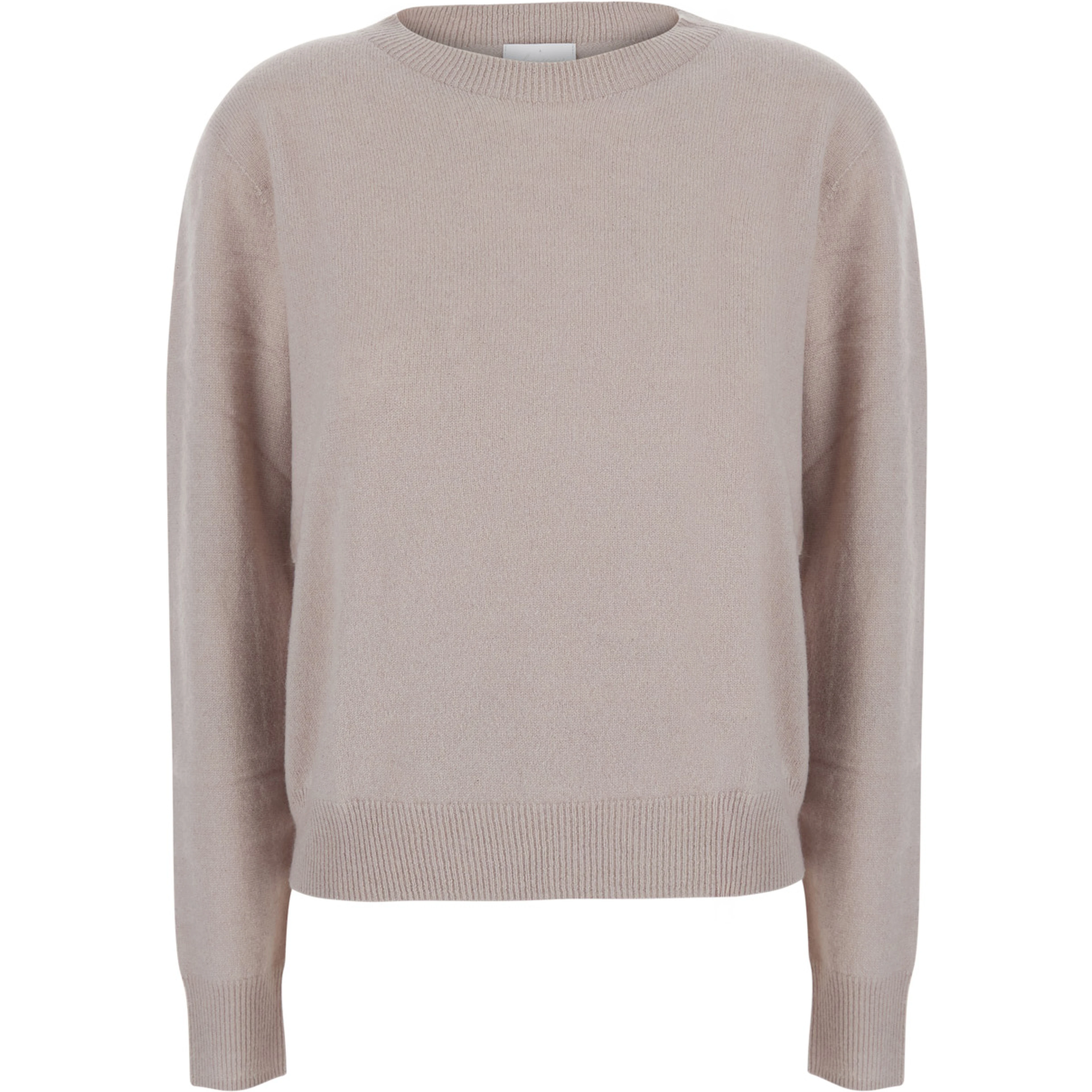 HIGH NECK PULL with high collar and long sleeves in Beige Fabric women