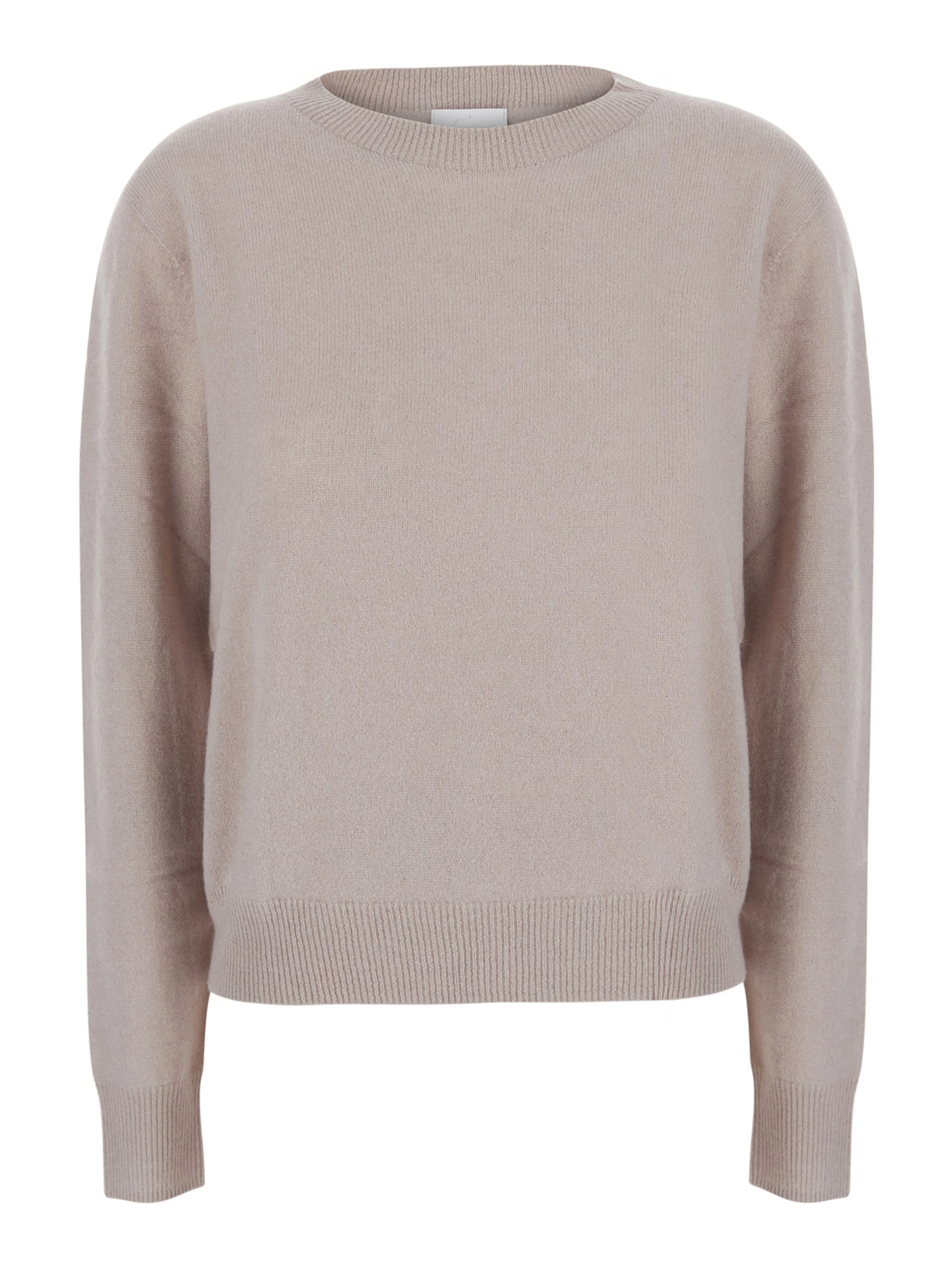 HIGH NECK PULL with high collar and long sleeves in Beige Fabric women