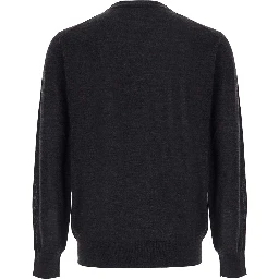 Crew Neck ML F.18gg with long sleeves in Merinos Extrafine brown for men