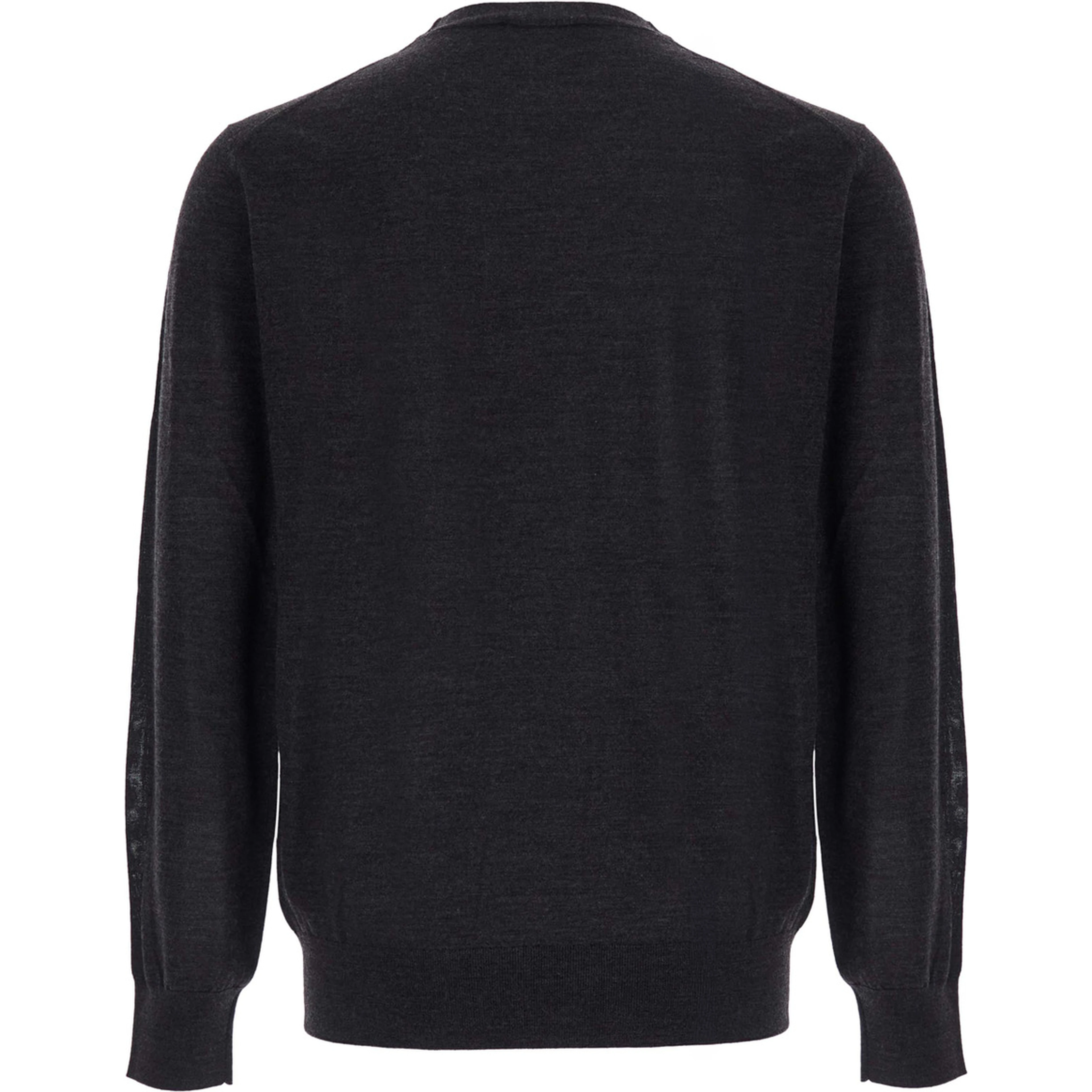 Crew Neck ML F.18gg with long sleeves in Merinos Extrafine brown for men