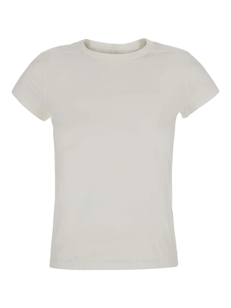 Essential cropped T-shirt in white fabric for women