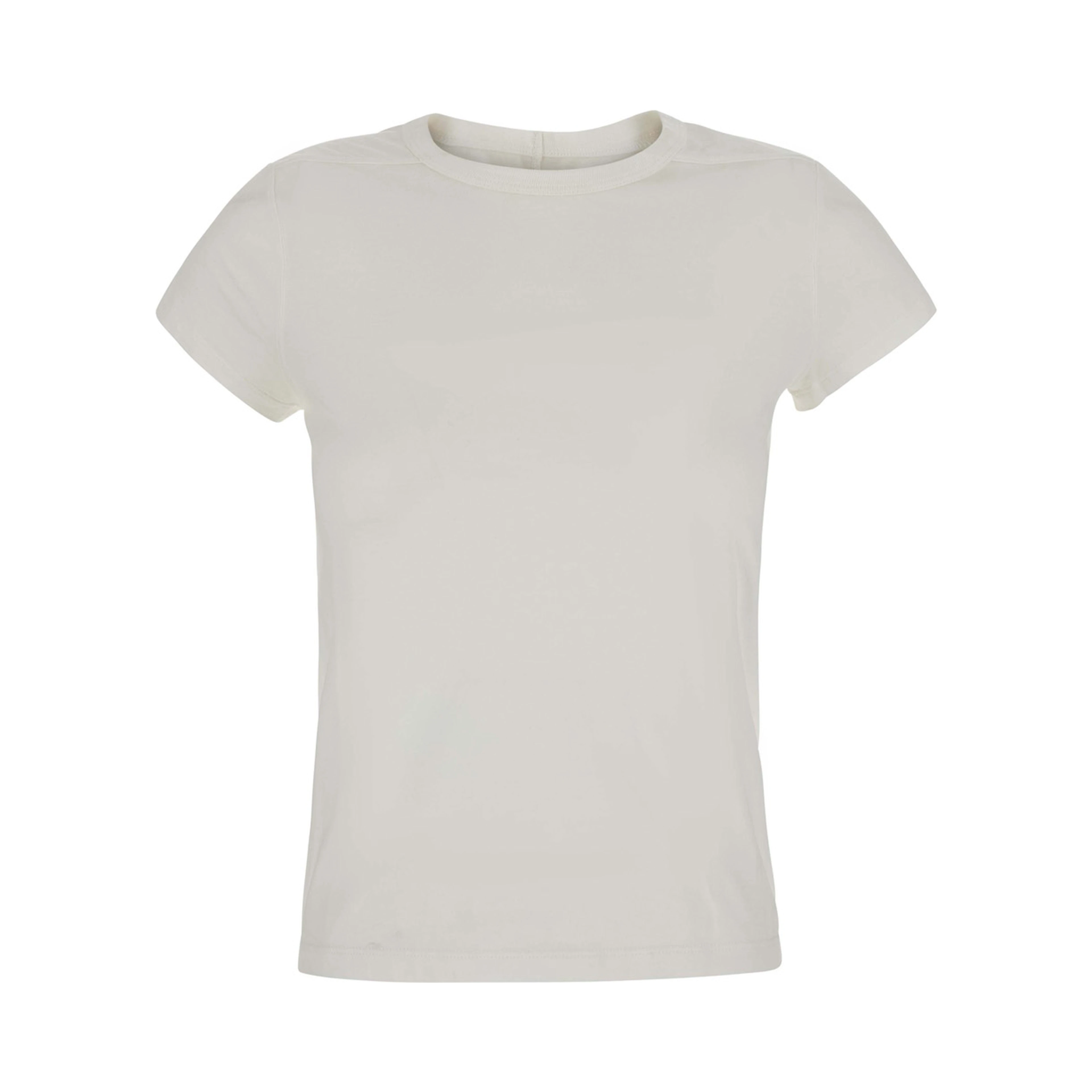 Essential cropped T-shirt in white fabric for women