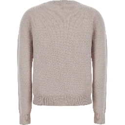 HIGH NECK PULL with high collar and long sleeves in Beige Fabric women