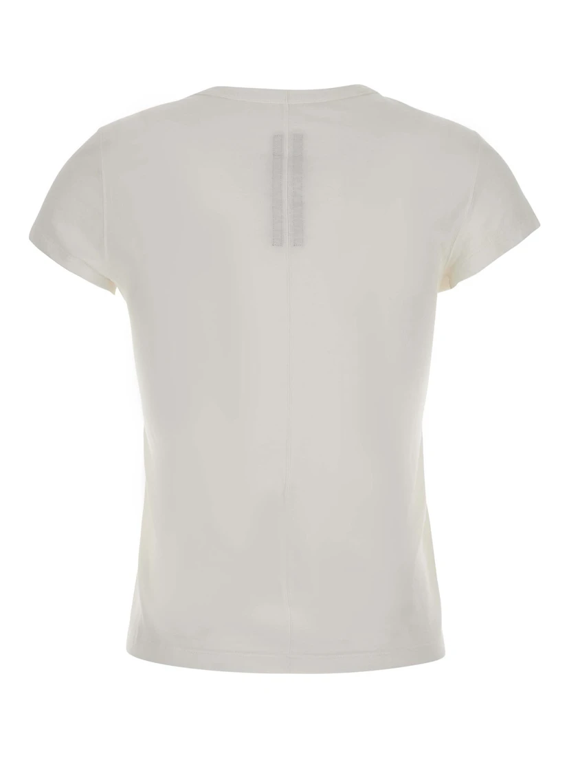 Essential cropped T-shirt in white fabric for women