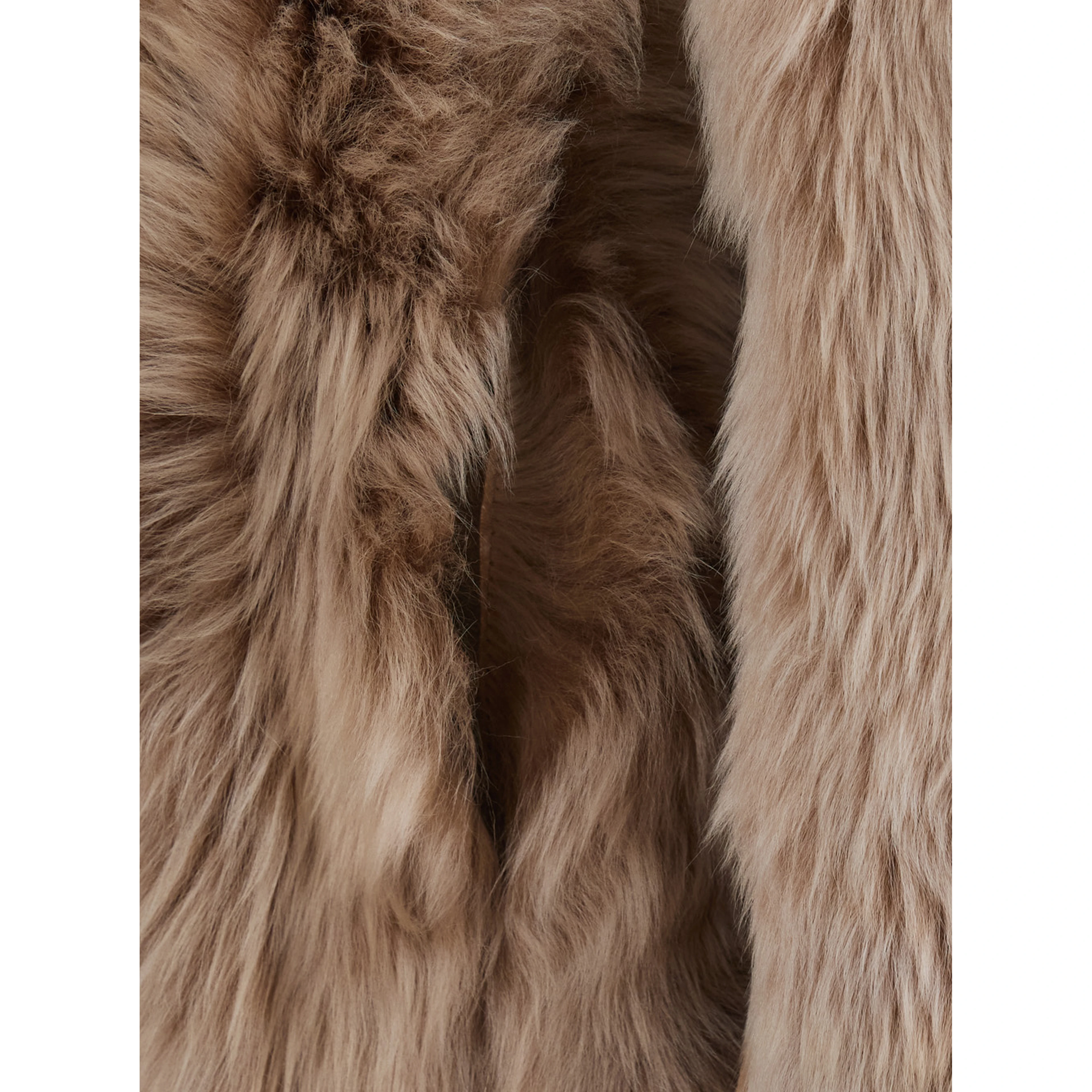 Shearling with shirt collar and zip closure in Brown for Women