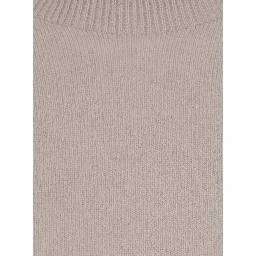 HIGH NECK PULL with high collar and long sleeves in Beige Fabric women