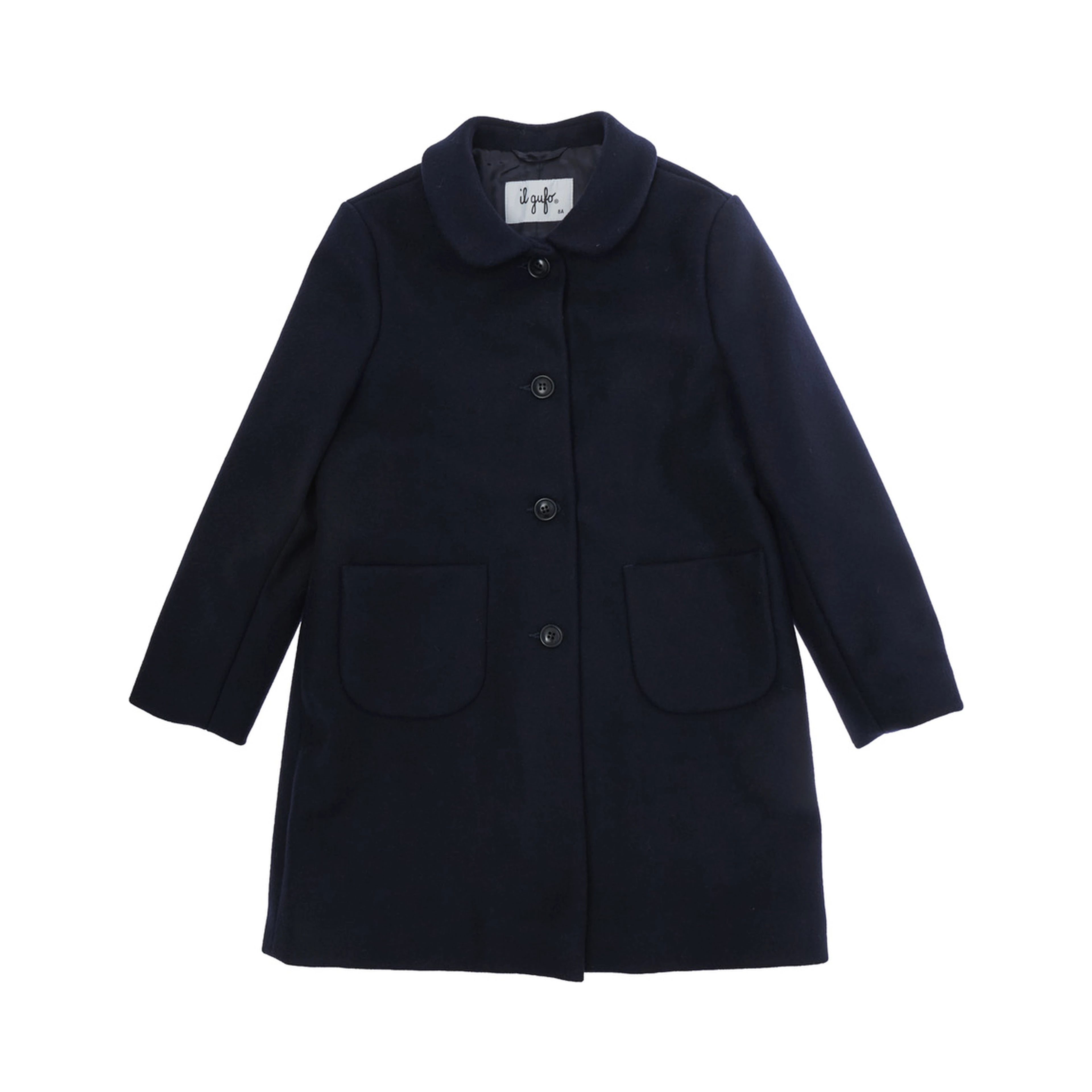COAT Blue with collar and long sleeves in Tech Fabric for Girl