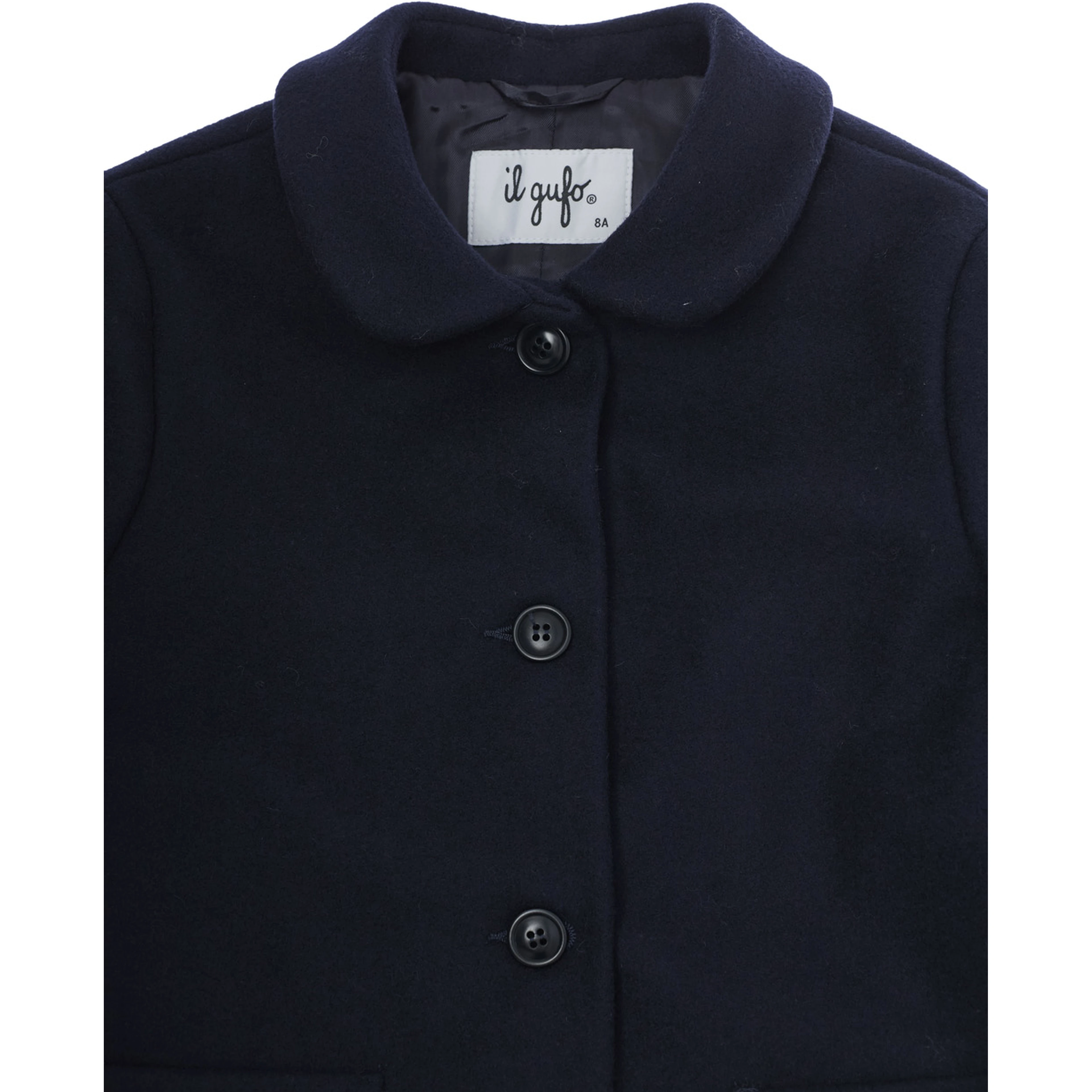 COAT Blue with collar and long sleeves in Tech Fabric for Girl