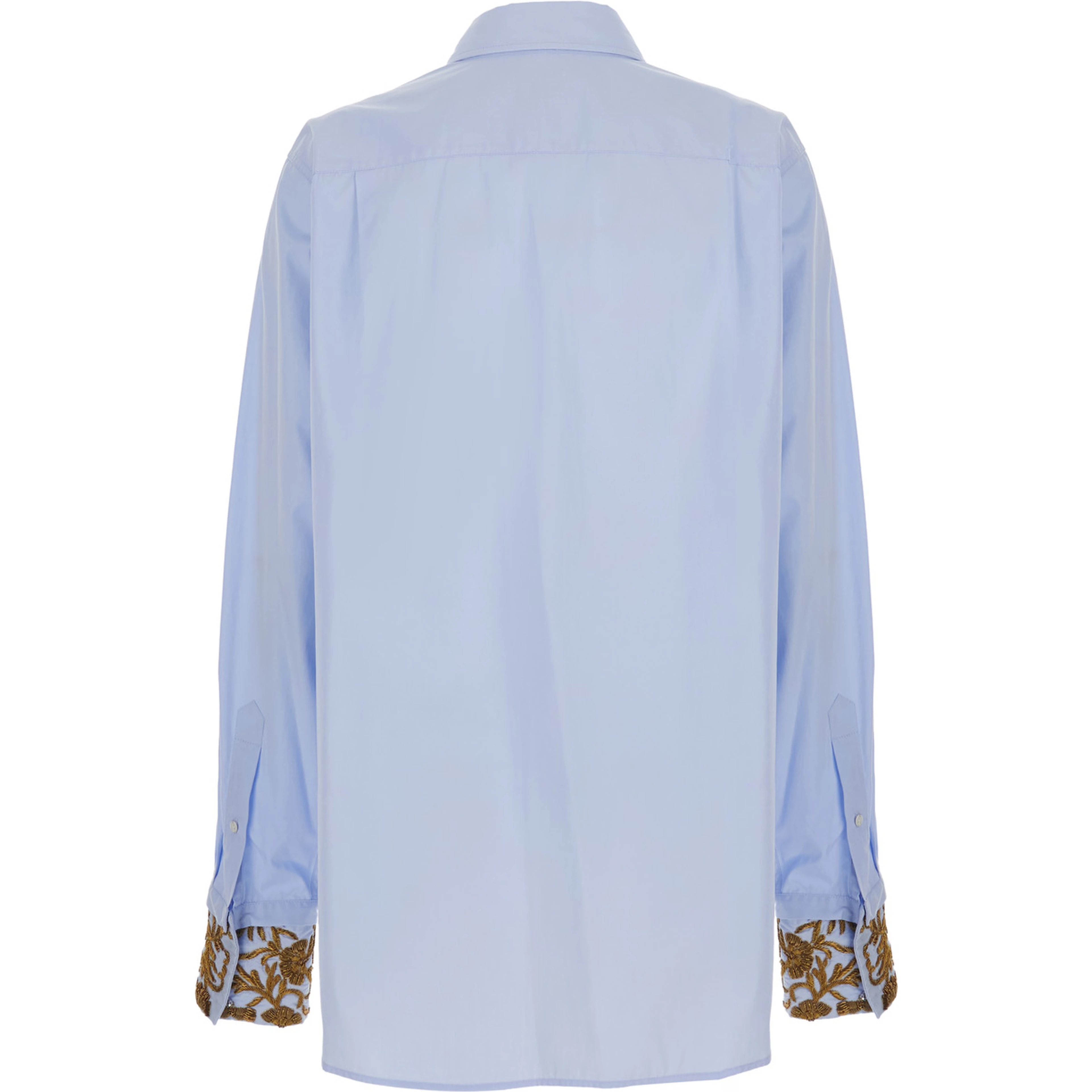 Shirt CHEERS with long sleeves and V-neck in Tech Fabric Blue Woman