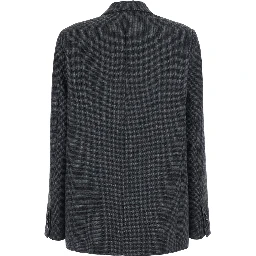 SINGLE BREASTED BLAZER with notched revers and long sleeves in Grey Virgin Wool Men