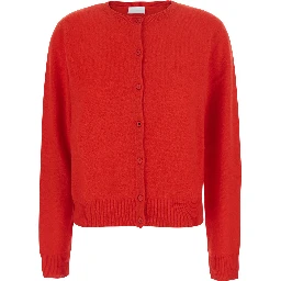 HIGH NECK PULL with high collar and long sleeves in Red Fabric women