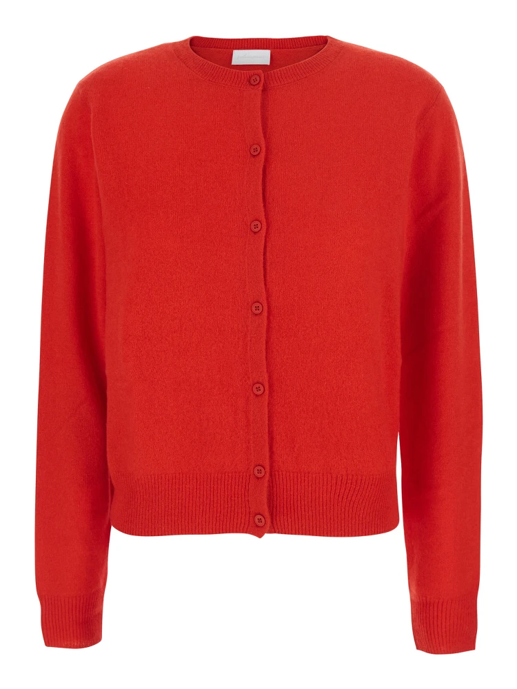 HIGH NECK PULL with high collar and long sleeves in Red Fabric women