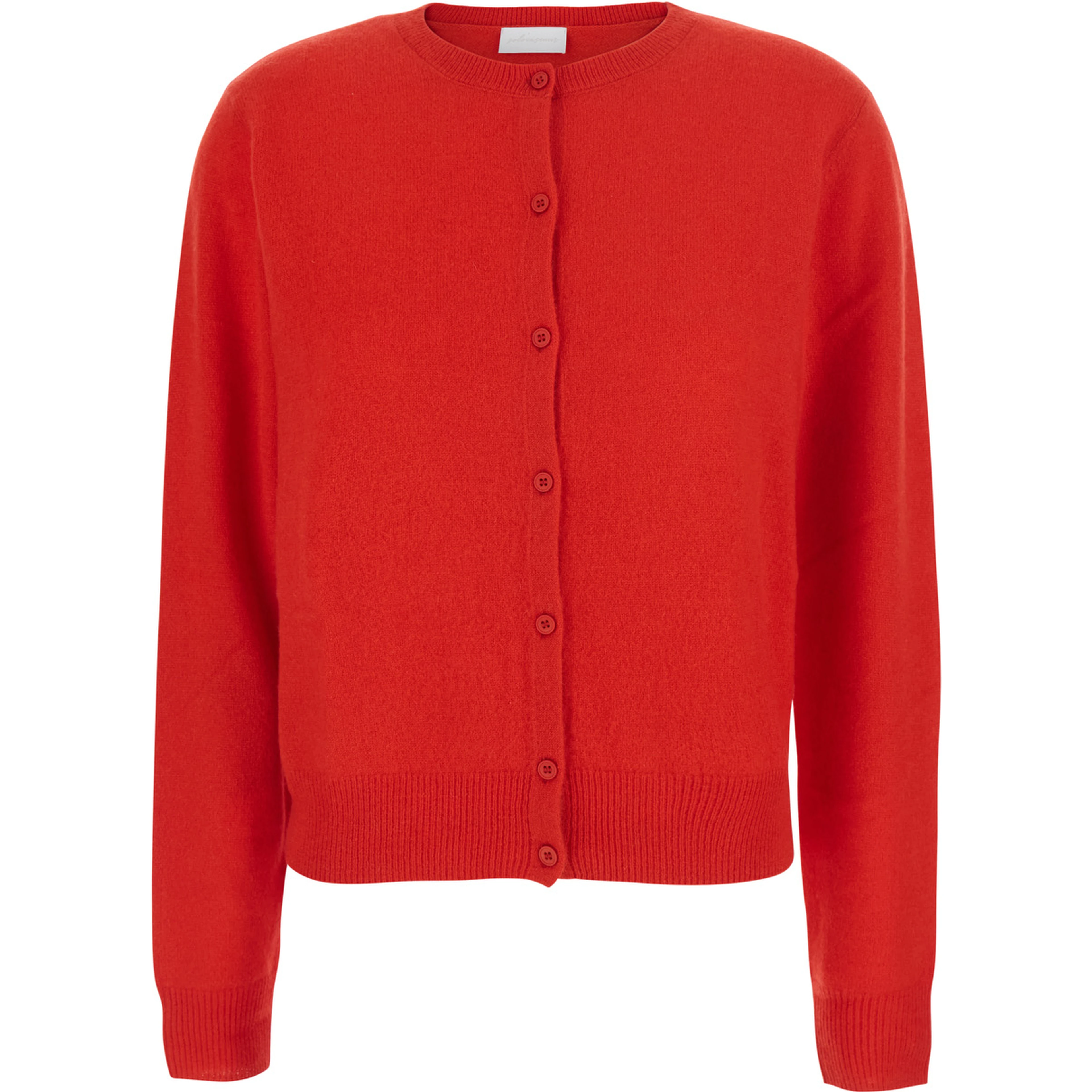 HIGH NECK PULL with high collar and long sleeves in Red Fabric women