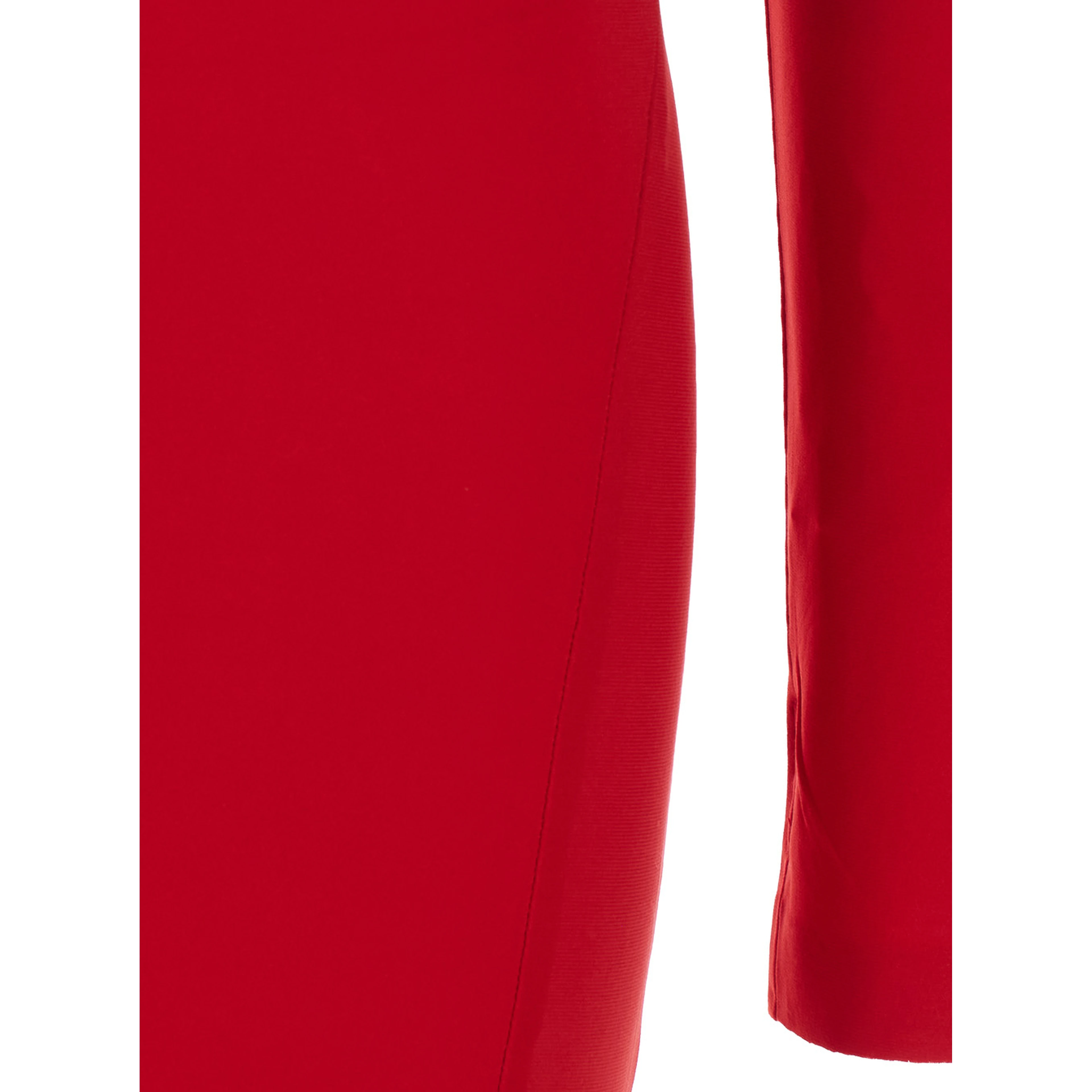 Long Jumpsuit with Long Sleeves and High Neck Slim Fit in Poly Lycra Red Women