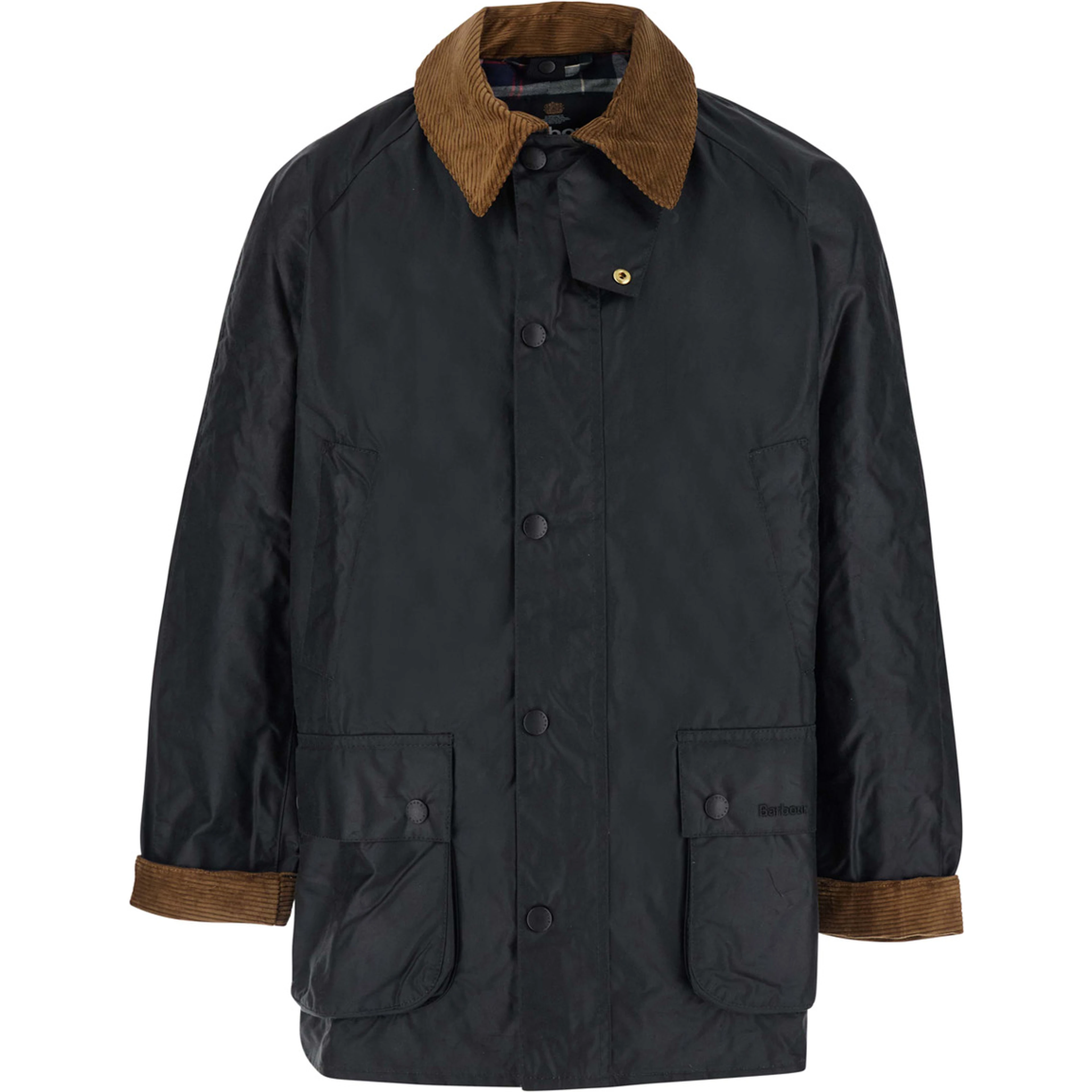 Ashby Waxed Jacket with Velvet Edges and Green Waxed Fabric for Men