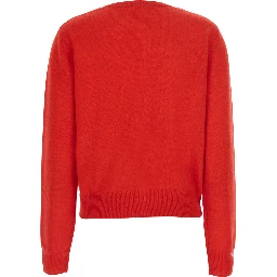 HIGH NECK PULL with high collar and long sleeves in Red Fabric women