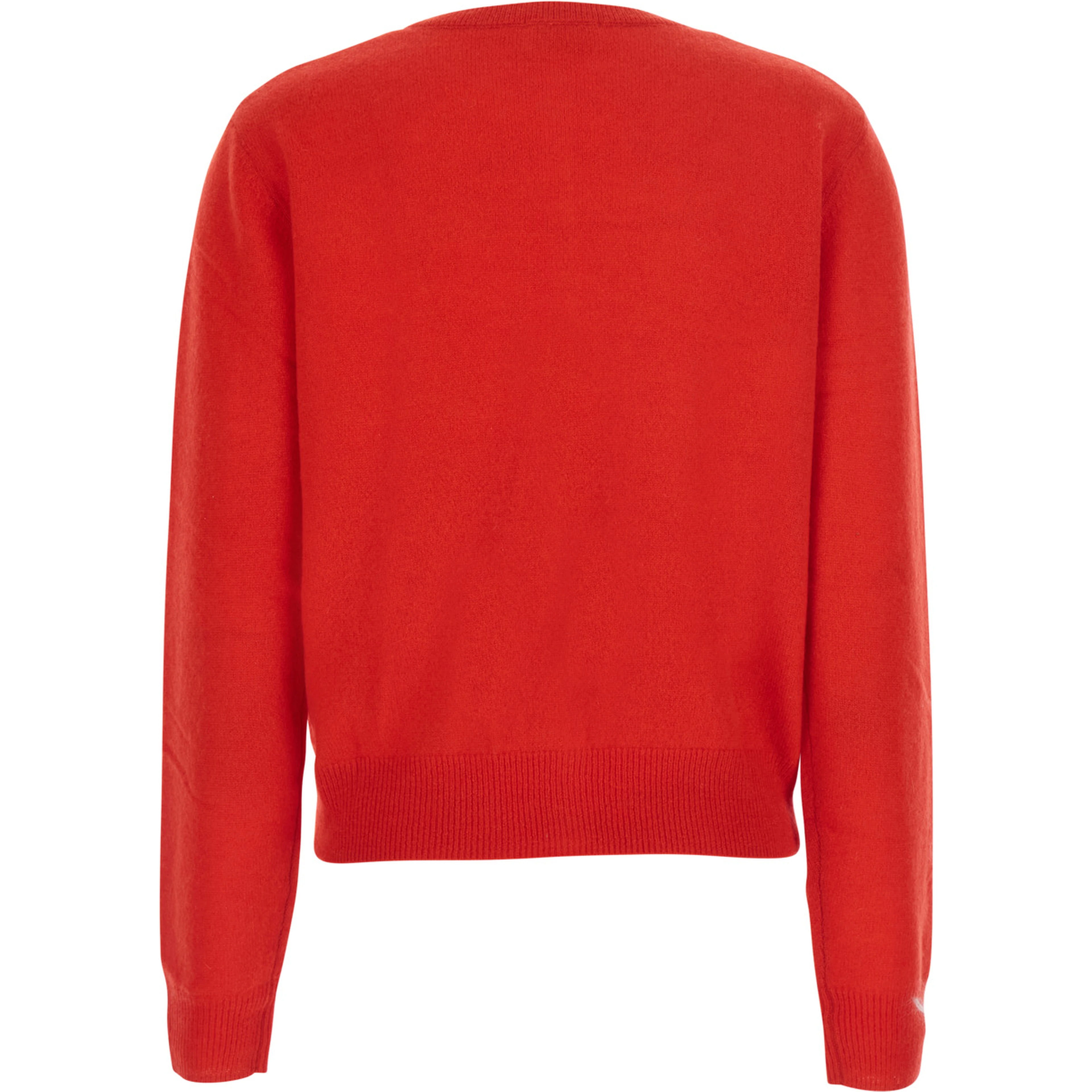 HIGH NECK PULL with high collar and long sleeves in Red Fabric women